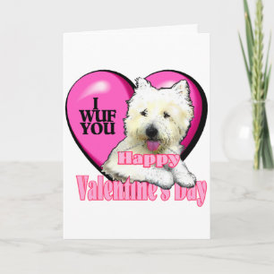 West Highland White Terrier Valentines Holiday Card