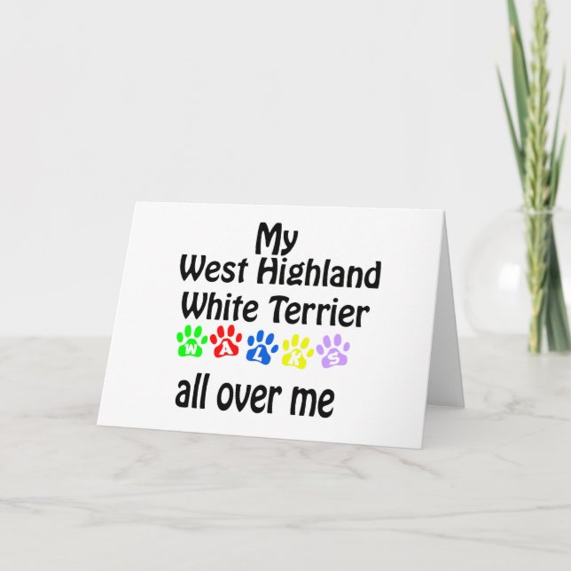 West Highland White Terrier Walks Design Holiday Card (Front)