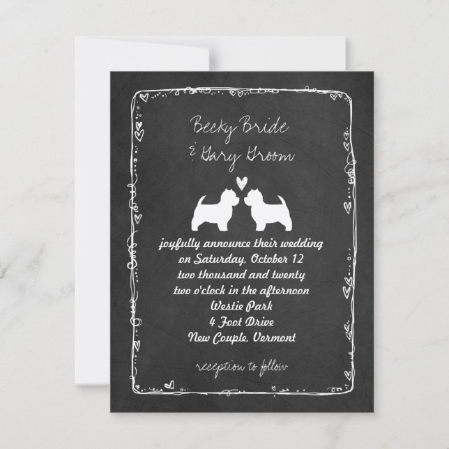 West Highland White Terrier Wedding Invitation (Front)