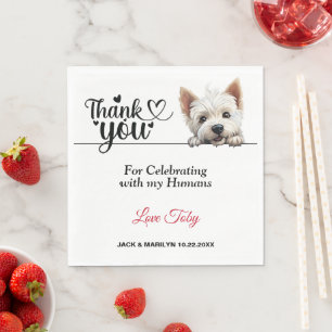 West Highland White Terrier Wedding Thank You Napkin