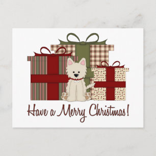 West Highland White Terrier West Christmas Holiday Postcard