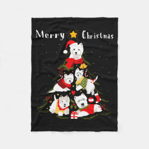 West Highland White Terrier Westie Christmas Tree Fleece Blanket
