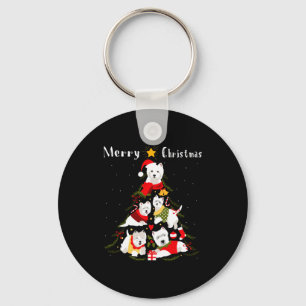 West Highland White Terrier Westie Christmas Tree  Key Ring