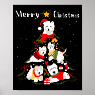 West Highland White Terrier Westie Christmas Tree  Poster