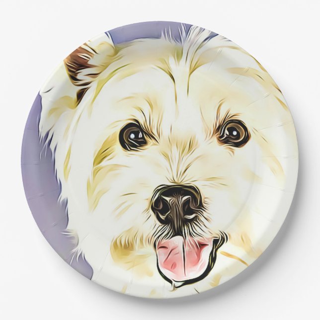 West Highland White Terrier,Westie,Dog,Puppy Paper Plate (Front)