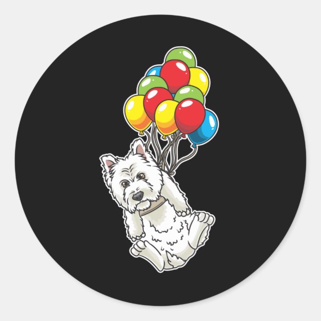 West Highland White Terrier Westie Gifts Classic Round Sticker (Front)