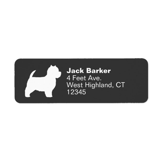 West Highland White Terrier Westie Return Address (Front)