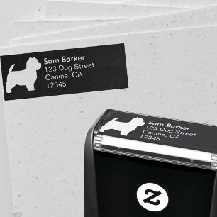 West Highland White Terrier Westie Return Address Self-inking Stamp