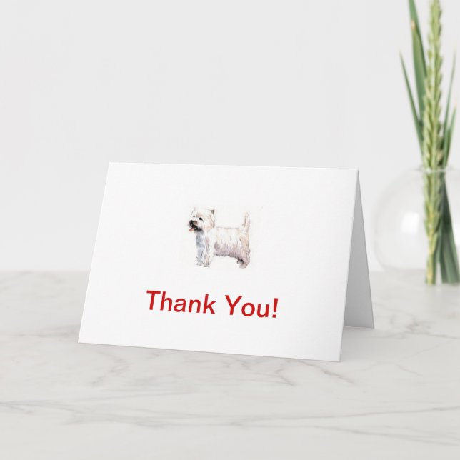 West Highland White Terrier Westie Thank You Card (Front)