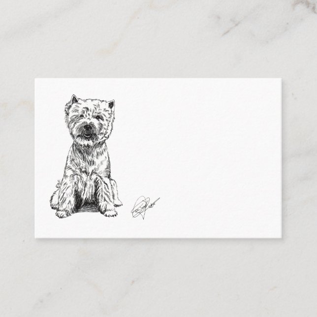 West Highland White Terrier. "Westy" Business Card (Front)
