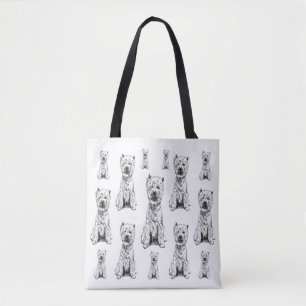 West Highland White Terrier. "Westy" - Pattern Tote Bag
