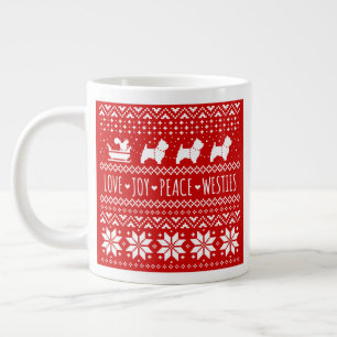 West Highland White Terriers Christmas Westie Dogs Large Coffee Mug