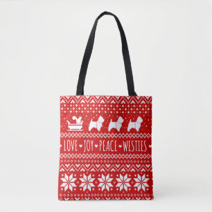 West Highland White Terriers Christmas Westie Dogs Tote Bag