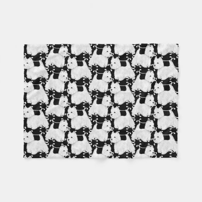West Highland White Terriers Fleece Blanket (Front (Horizontal))