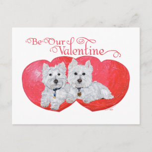West Highland White Terriers Valentine Holiday Postcard