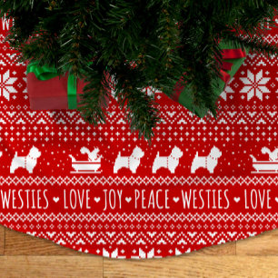 West Highland White Terriers Westie Dogs Holiday B Brushed Polyester Tree Skirt