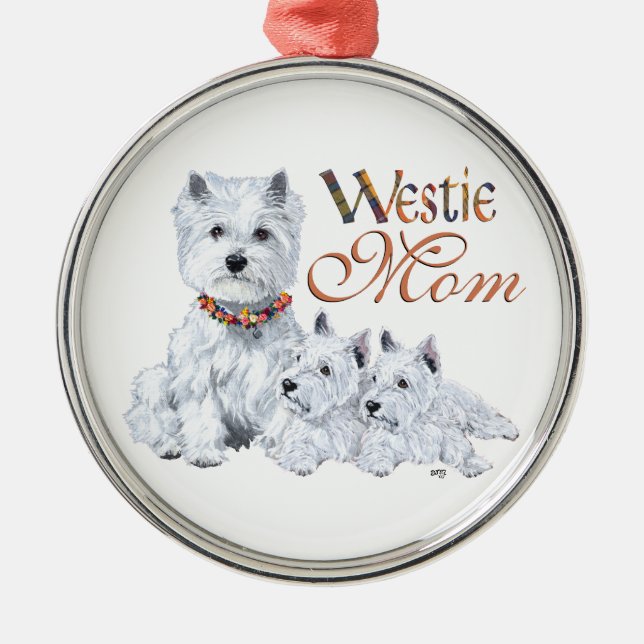 West Higland White Terrier MOM Metal Tree Decoration (Front)