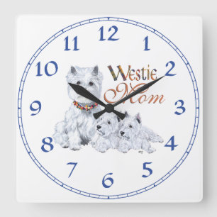 West Higland White Terrier MOM Square Wall Clock
