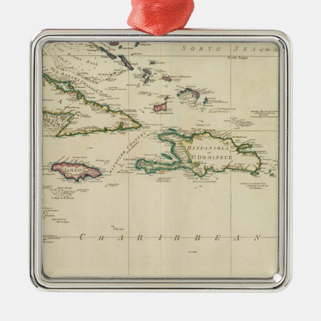 West India Islands 2 Metal Tree Decoration (Front)