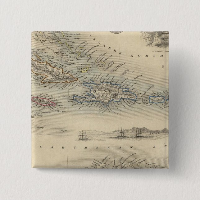 West India Islands 3 15 Cm Square Badge (Front)