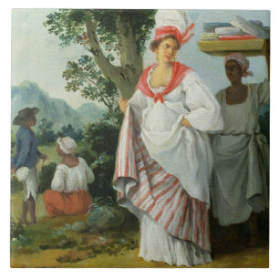 West Indian Creole Woman with her Black Servant, c Tile