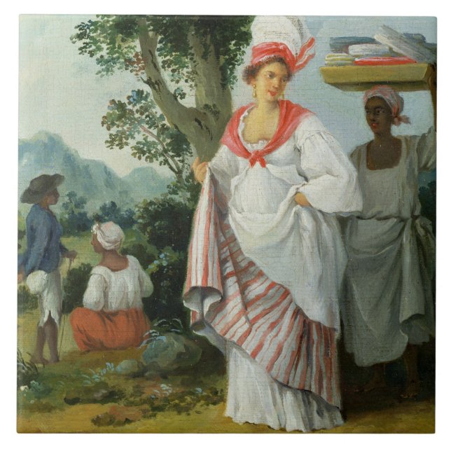 West Indian Creole Woman with her Black Servant, c Tile (Front)