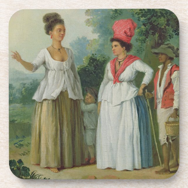 West Indian Women of Colour, with a Child and Blac Coaster (Front)