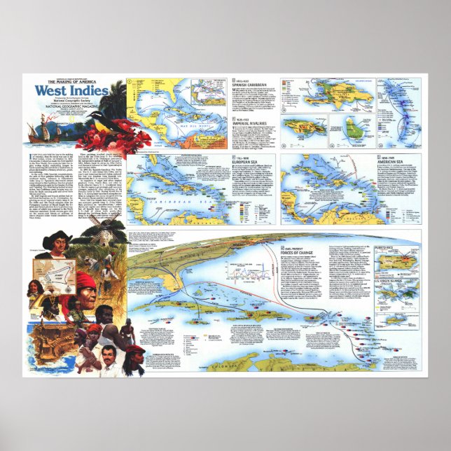" West Indies: 1987 MOA Tropical Paradise map... Poster (Front)