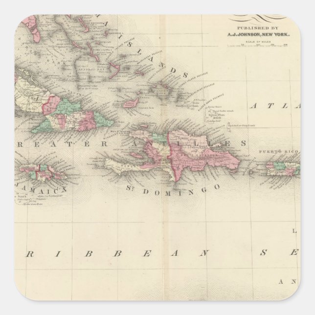 West Indies 3 Square Sticker (Front)