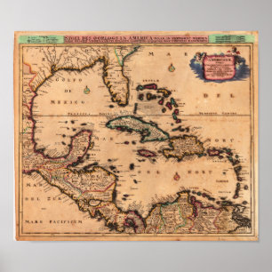 West Indies Danckerts, Cornelius 1680 Poster