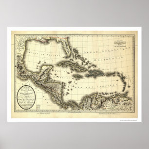 West Indies & Gulf of Mexico Map 1806 Poster