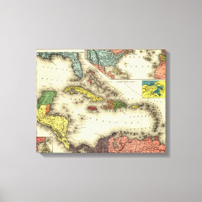 West IndiesPanoramic MapWest Indies Canvas Print (Front)