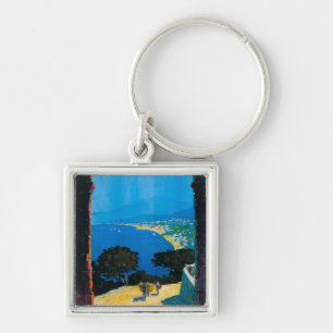 West Italian Riviera Travel Poster Key Ring