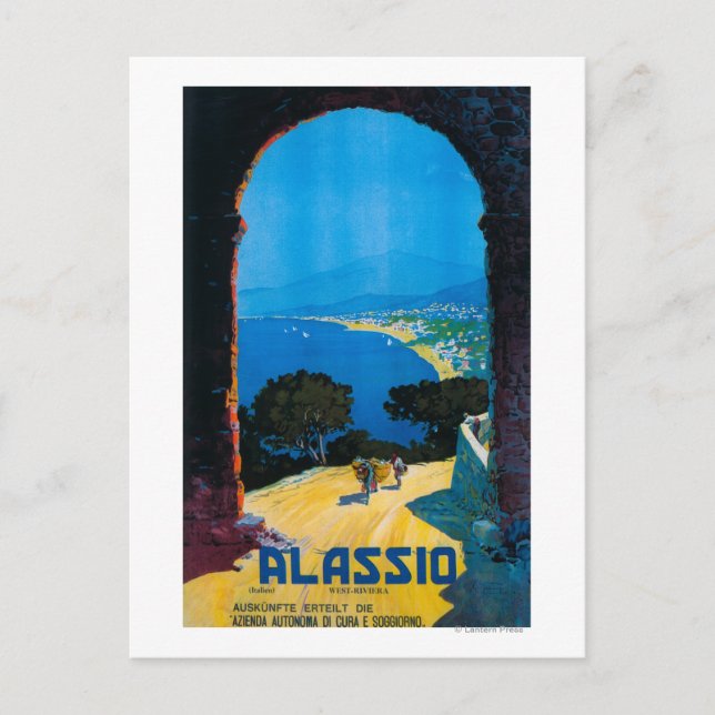 West Italian Riviera Travel Poster Postcard (Front)