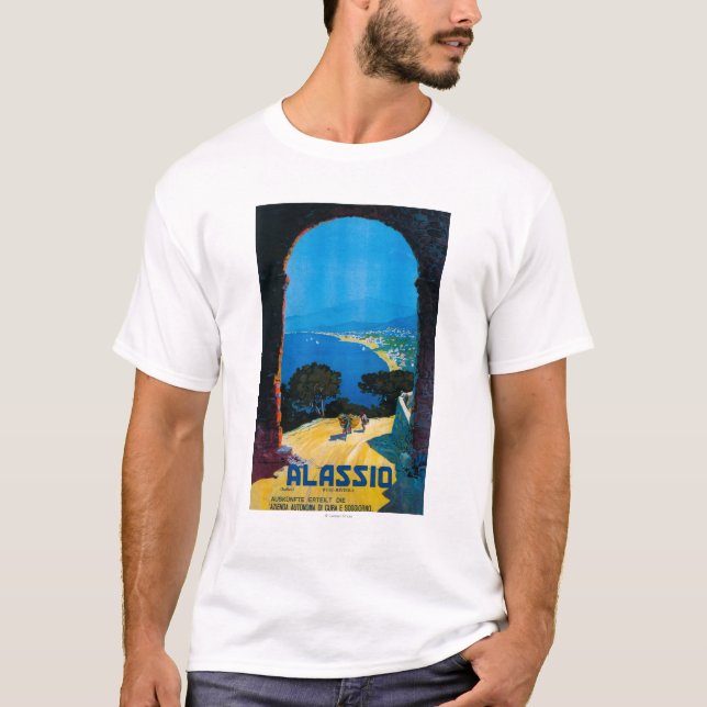 West Italian Riviera Travel Poster T-Shirt (Front)