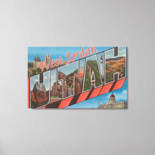 West Jordan, Utah - Large Letter Scenes Canvas Print (Front)