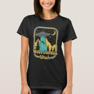 West Jordan Utah Ufo Alien 80s Retro State Pride T-Shirt