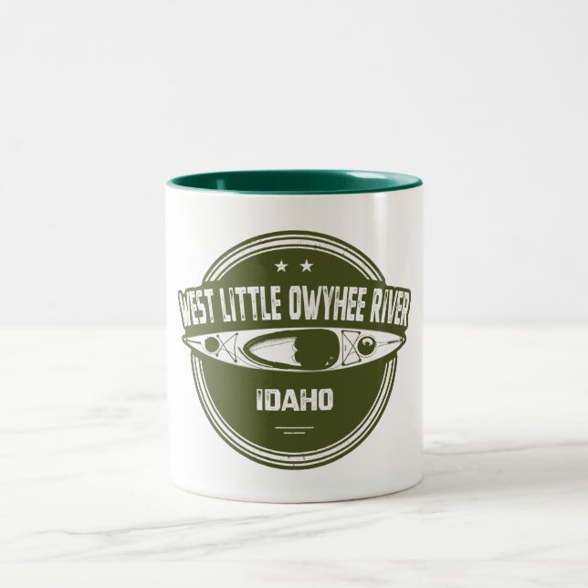 West Little Owyhee River Idaho Kayaking Two-Tone Coffee Mug (Center)