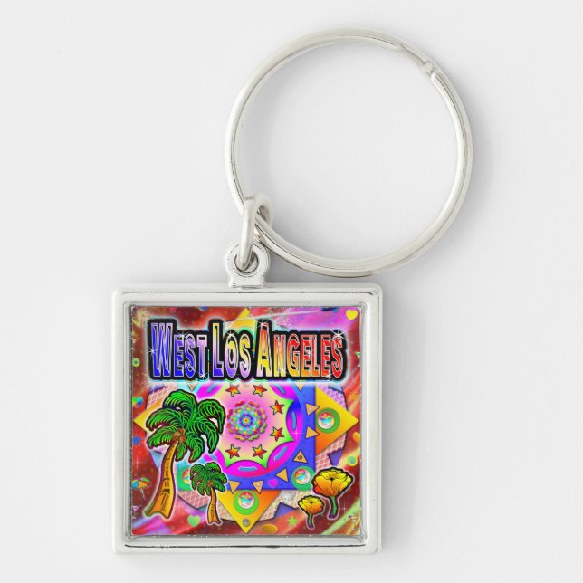 West Los Angeles Tropical Friends Keychain (Front)