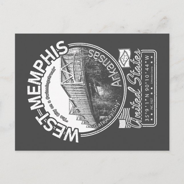 WEST MEMPHIS ARKANSAS - MEMPHIS BRIDGE POSTCARD (Front)