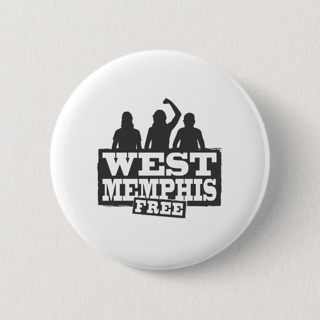 West Memphis Three 6 Cm Round Badge (Front)