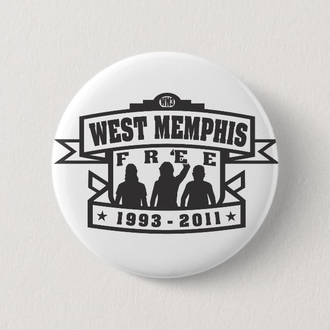 West Memphis Three 6 Cm Round Badge (Front)