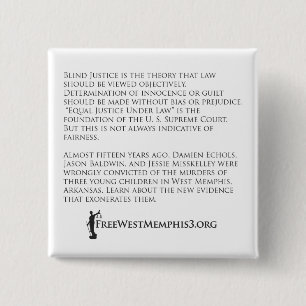West Memphis Three (ATA design) BUTTON