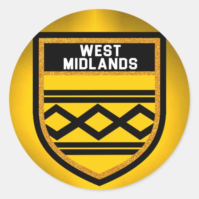 West Midlands Flag Classic Round Sticker (Front)