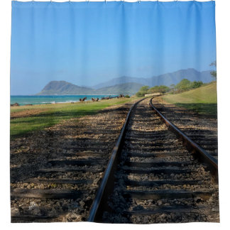 West Oahu Hawaii Mountains and Railroad Shower Curtain