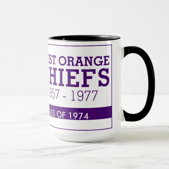 WEST ORANGE CHIEFS 15 OUNCE COFFEE MUG 1974 (Right)