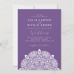 West Pacific Variant Oval Classic Mandala Wedding Invitation