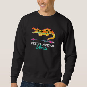 West Palm Beach Florida Alligator Retro Palm Trees Sweatshirt