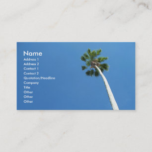 West Palm Beach Florida Palm Tree Business Card