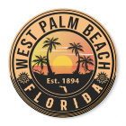 West Palm Beach Florida Retro Sunset Souvenirs